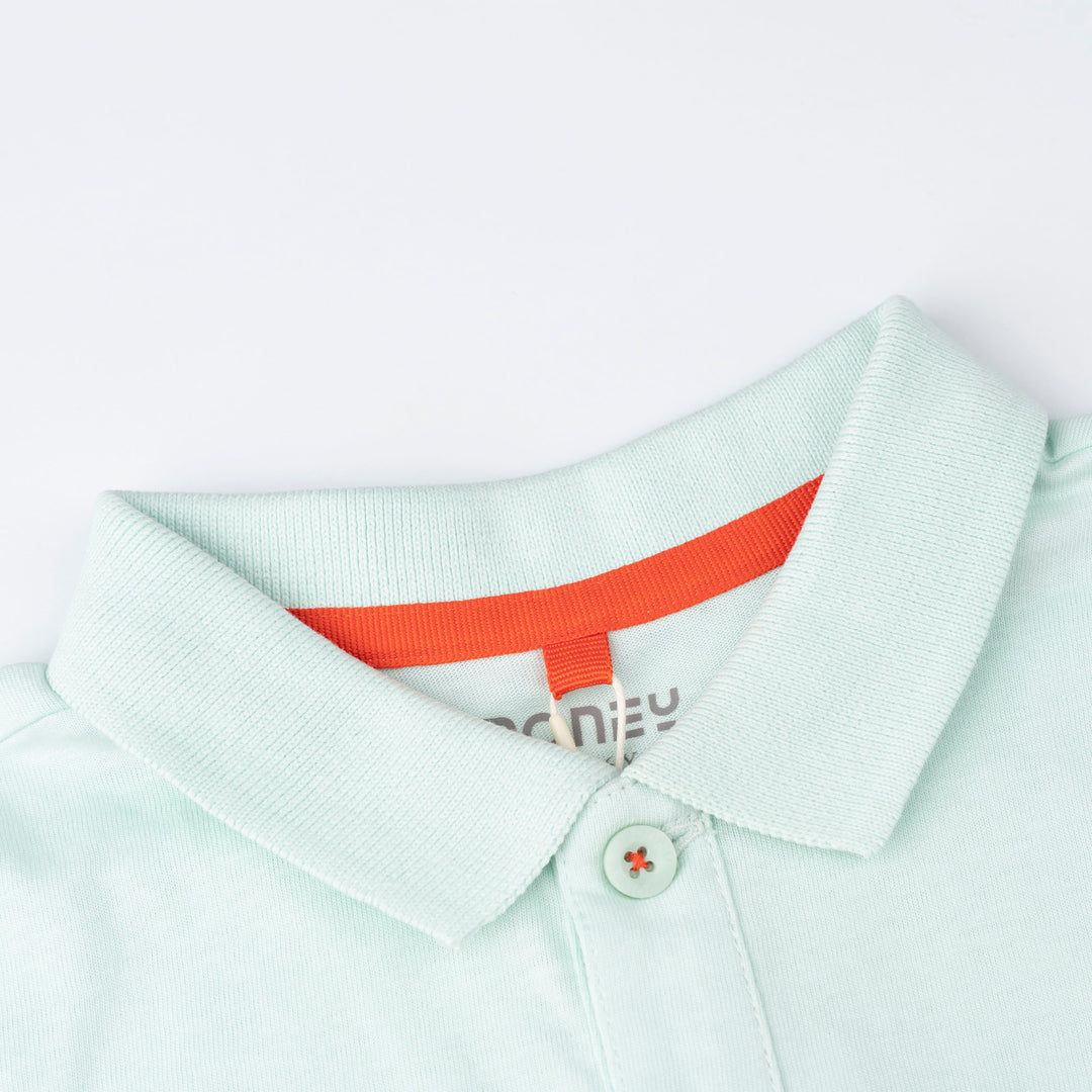 Aqua Burst Cut & Sew Short Sleeve Polo