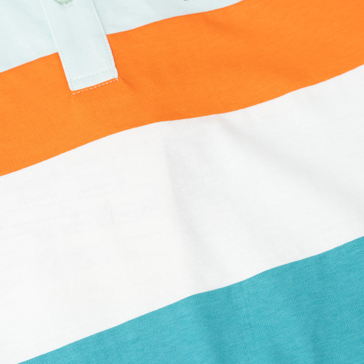 Aqua Burst Cut & Sew Short Sleeve Polo