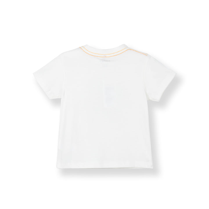 Poney Baby Boys Dig and Build White Tee