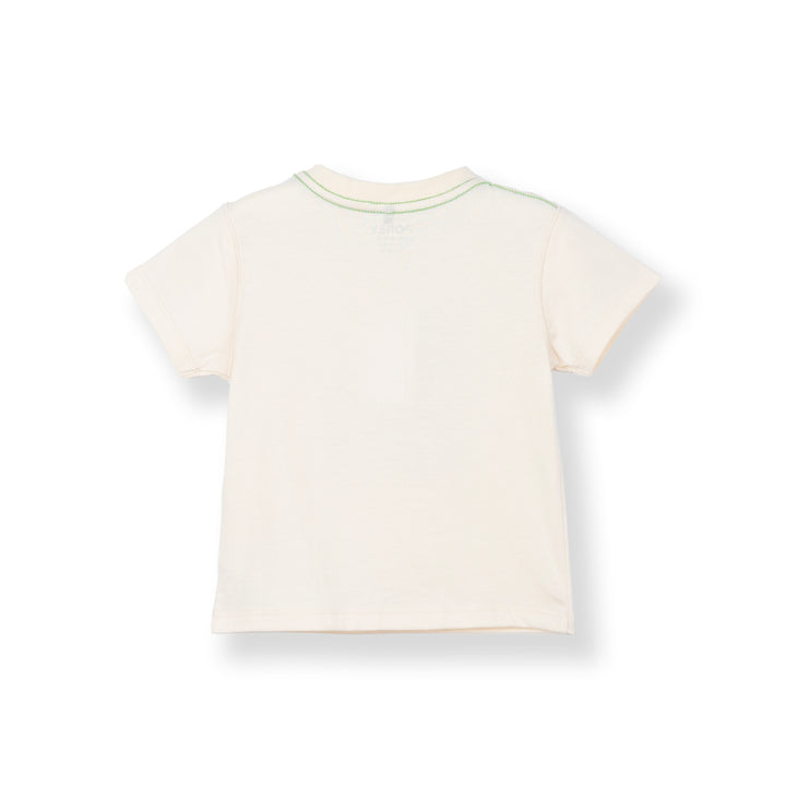 Poney Baby Boys Safari Smiling Cream Short Sleeve Tee