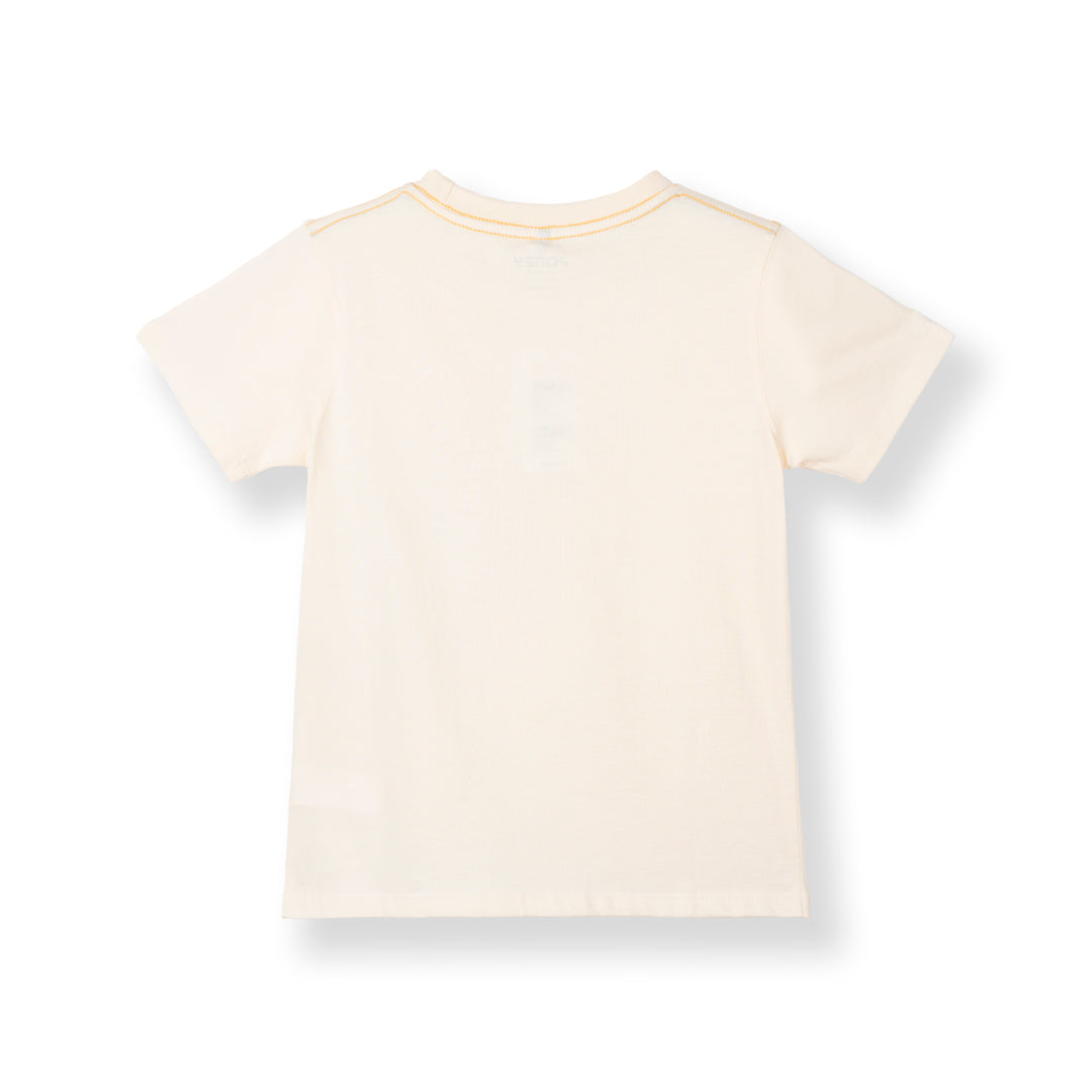 Poney Boys Cream Wild Rhino Short Sleeve Tee