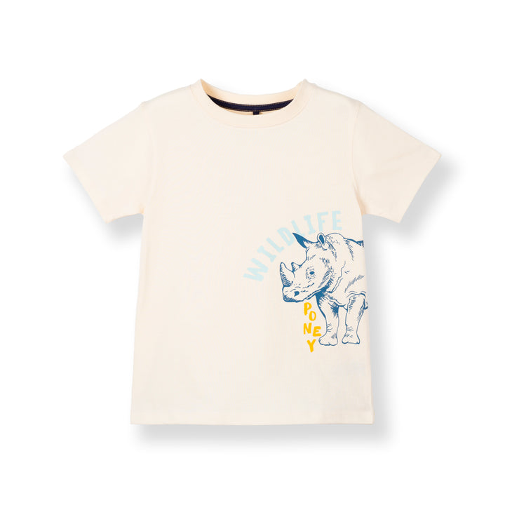 Poney Boys Cream Wild Rhino Short Sleeve Tee