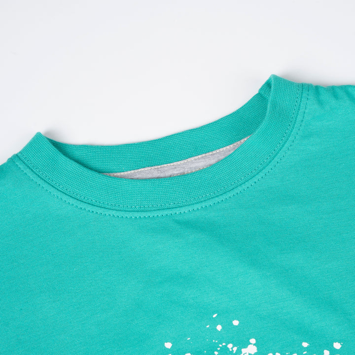 Poney Boys Green Dino Fossil Short Sleeve Tee