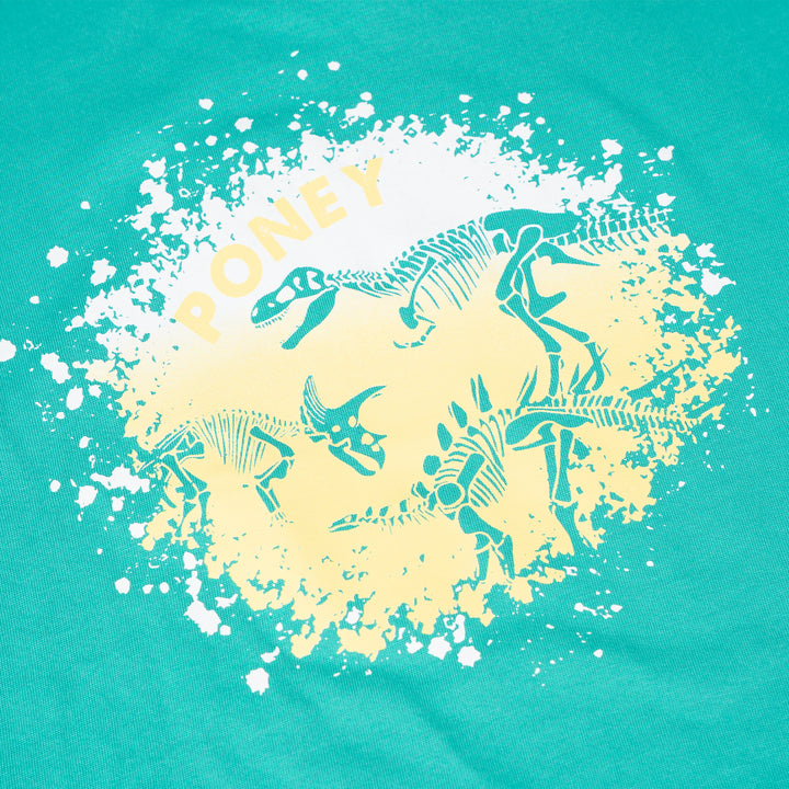 Poney Boys Green Dino Fossil Short Sleeve Tee