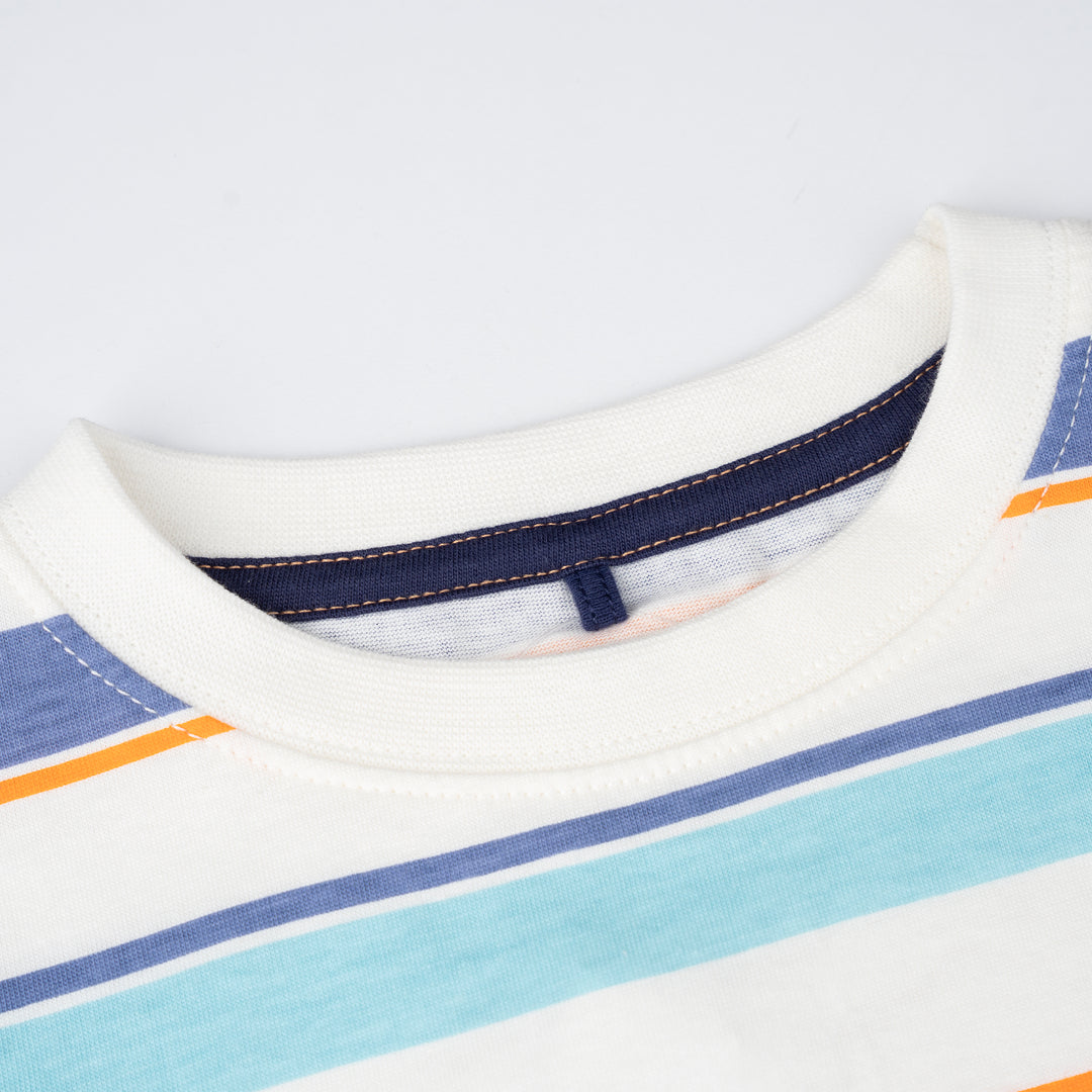 Poney Boys White Stripes in Style Short Sleeve Tee 2250030