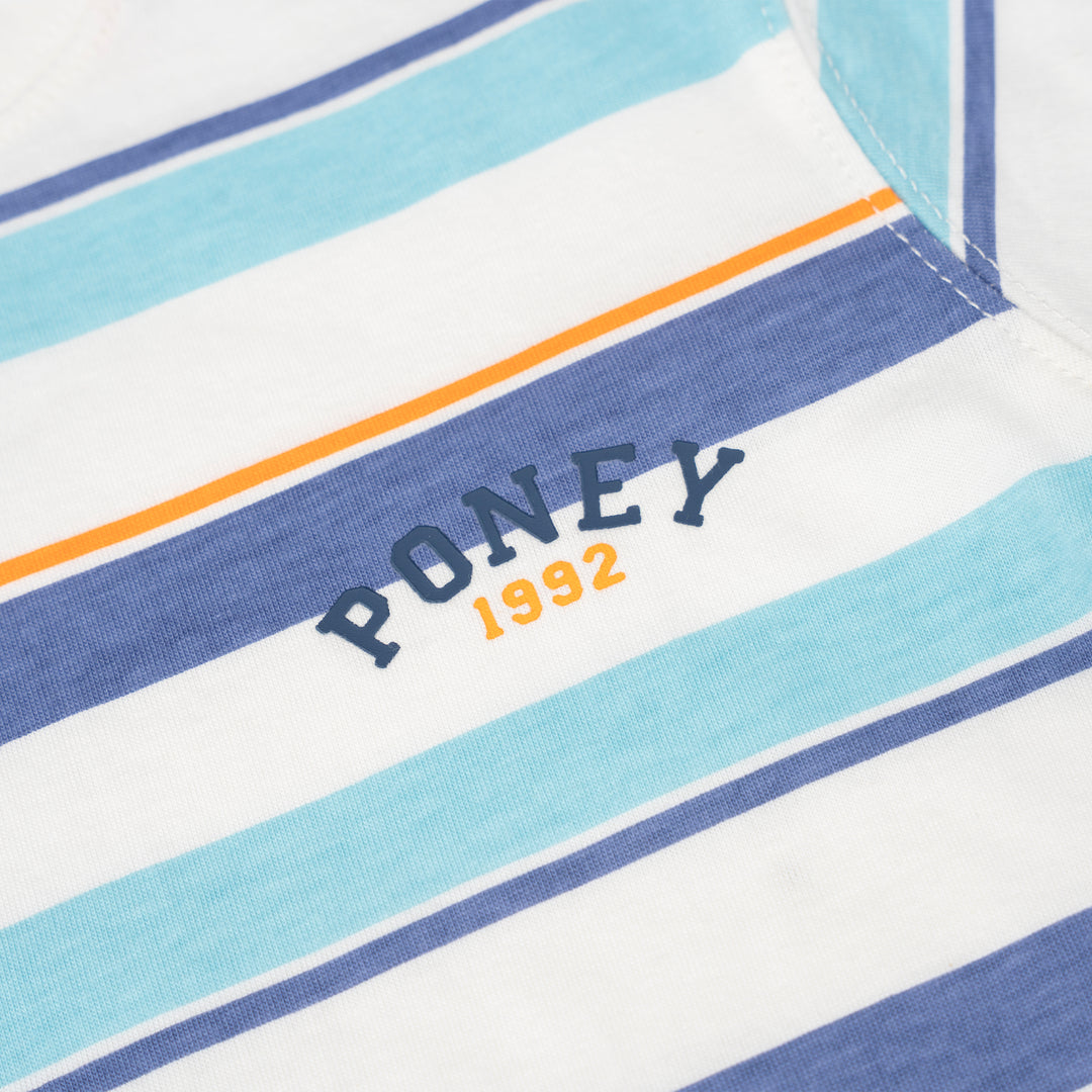 Poney Boys White Stripes in Style Short Sleeve Tee 2250030