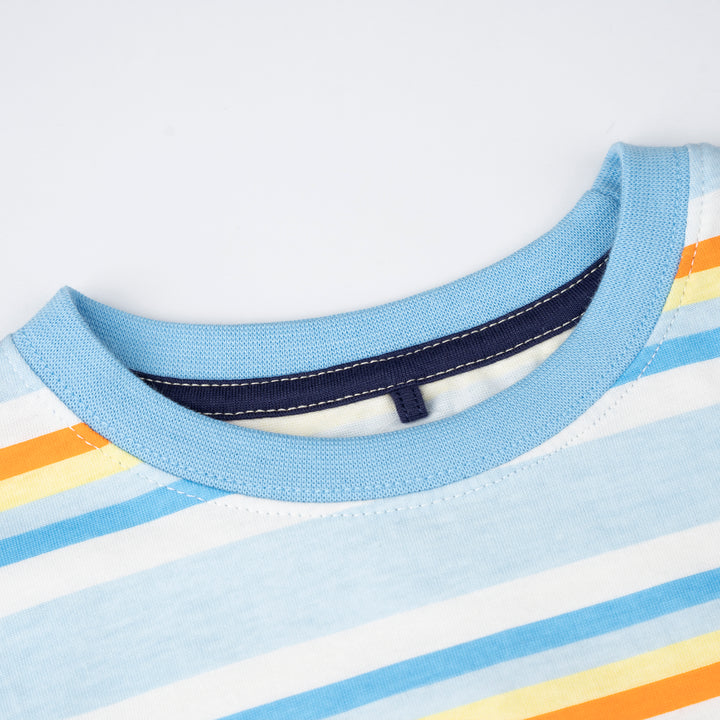 Poney Boys Light Blue Stripes in Style Short Sleeve Tee 2250031