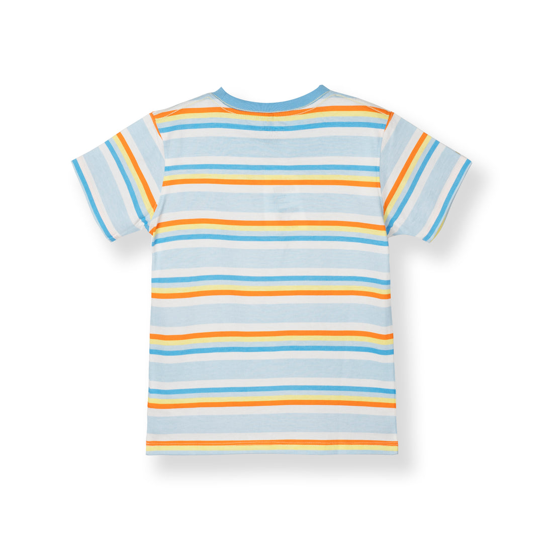 Poney Boys Light Blue Stripes in Style Short Sleeve Tee 2250031