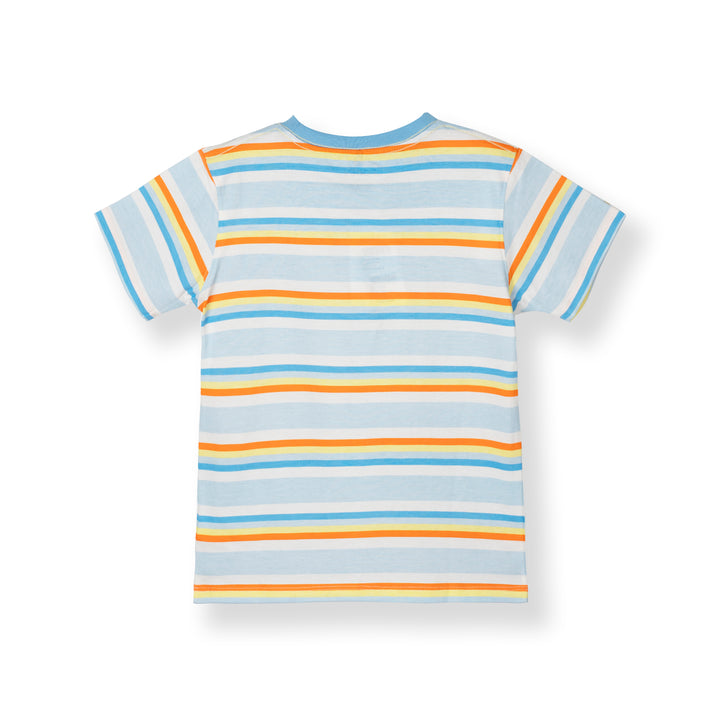 Poney Boys Light Blue Stripes in Style Short Sleeve Tee 2250031