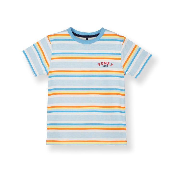 Poney Boys Light Blue Stripes in Style Short Sleeve Tee 2250031