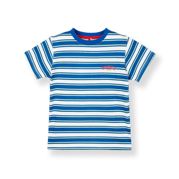 Poney Boys Blue Stripes in Style Short Sleeve Tee 2250032