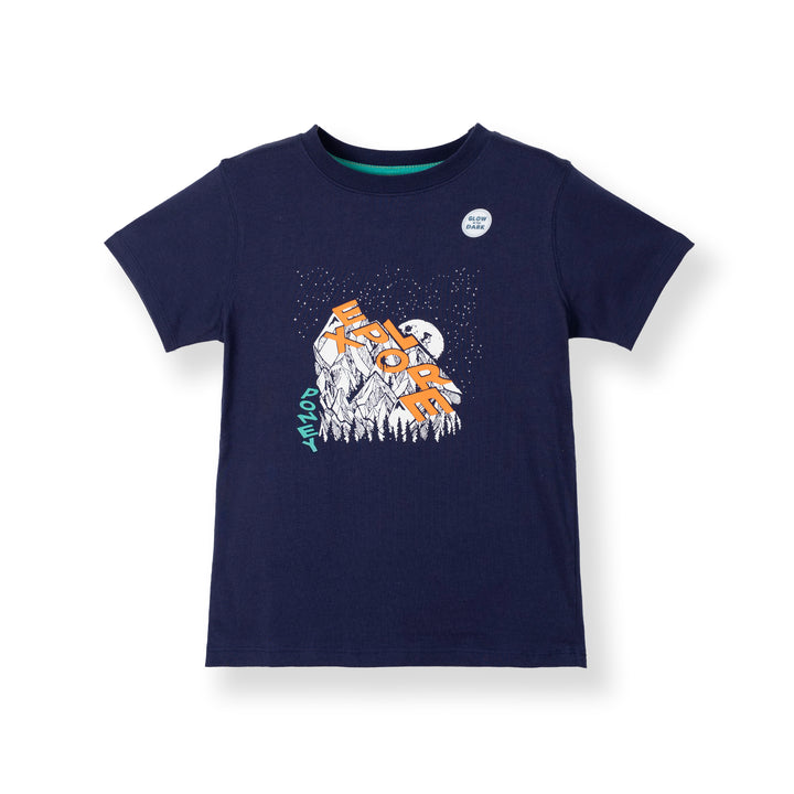 Poney Boys Navy Mountain Explorer Short Sleeve Tee