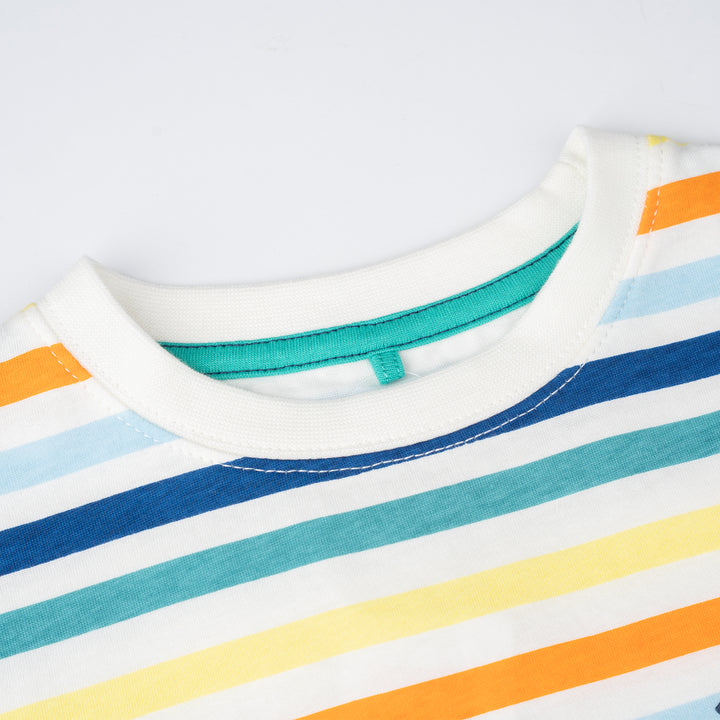 Poney Boys White Stripes in Style Short Sleeve Tee 2250036