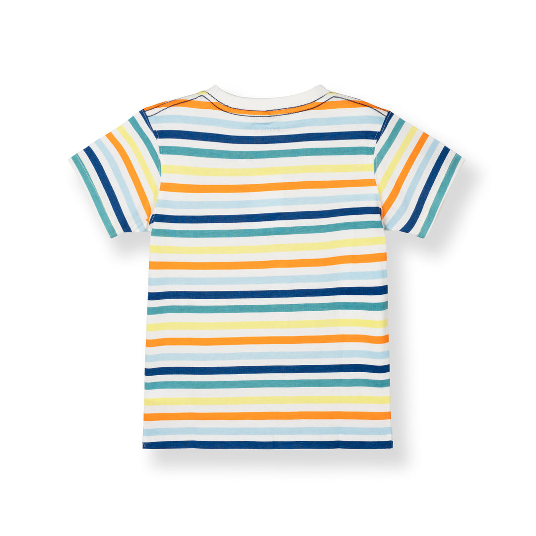 Poney Boys White Stripes in Style Short Sleeve Tee 2250036