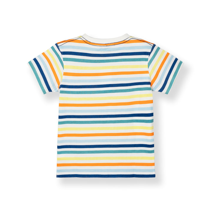 Poney Boys White Stripes in Style Short Sleeve Tee 2250036