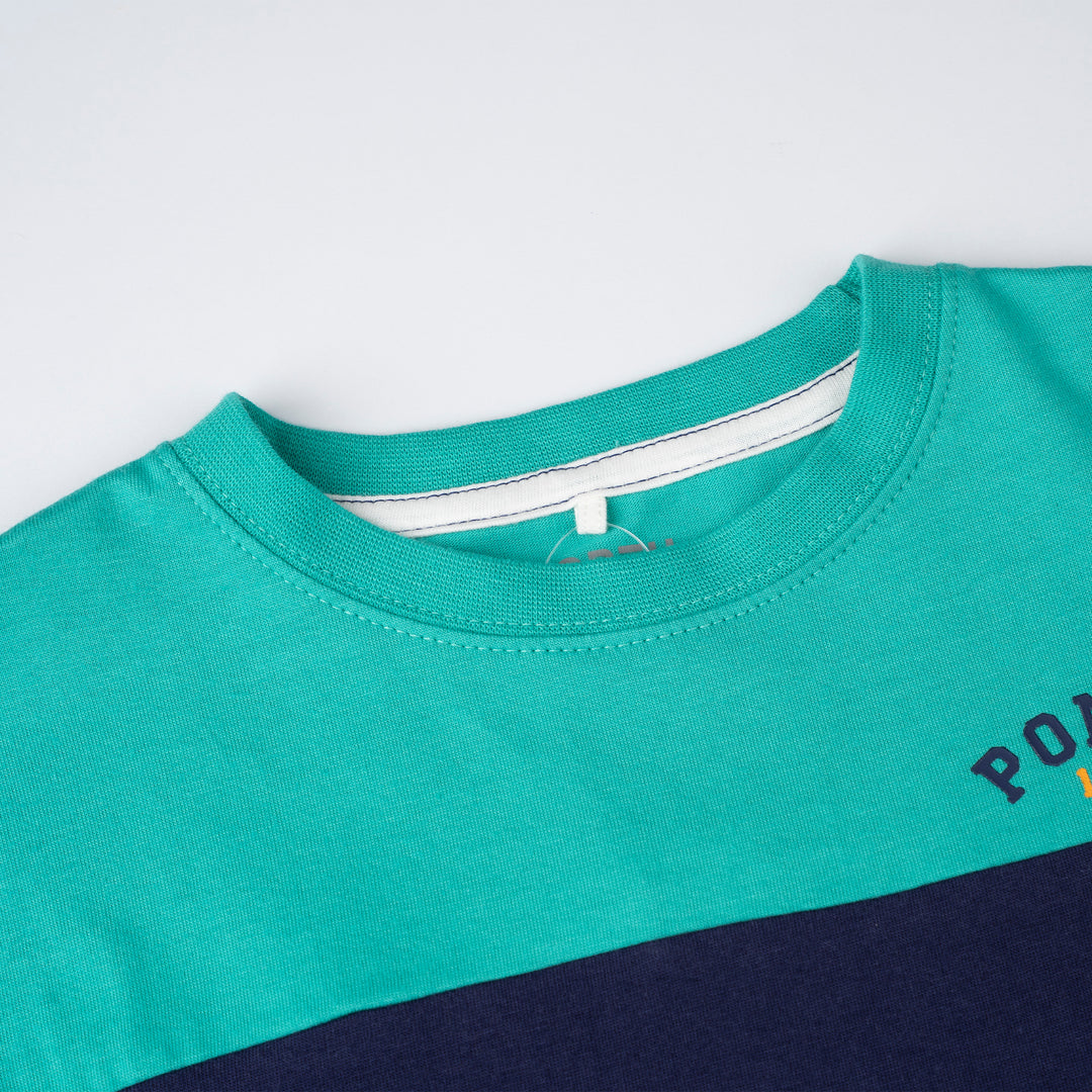 Poney Boys Green Stripes in Style Short Sleeve Tee 2250038