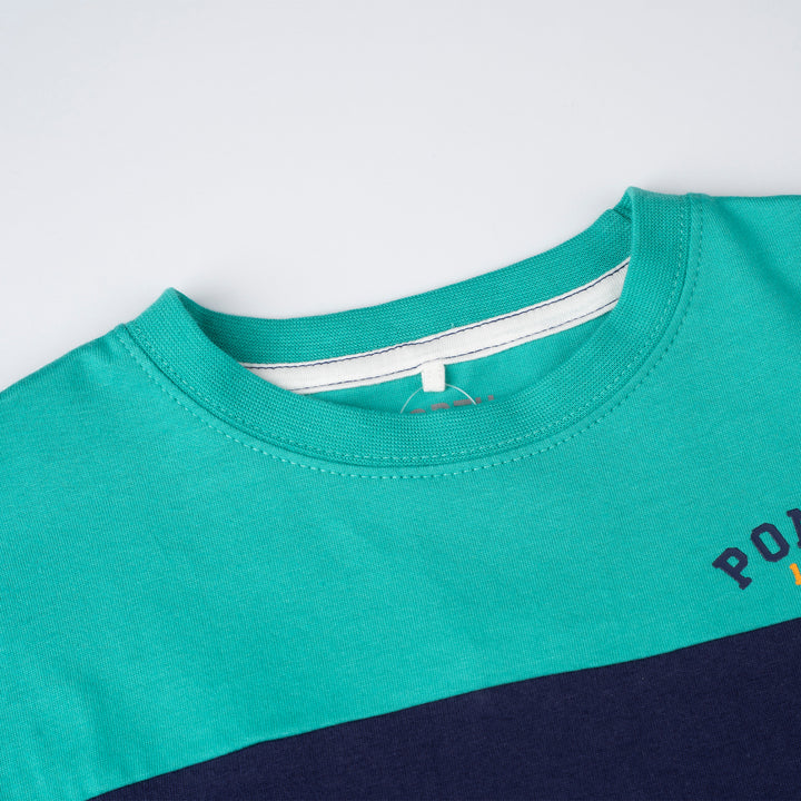Poney Boys Green Stripes in Style Short Sleeve Tee 2250038