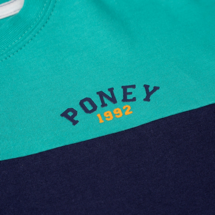 Poney Boys Green Stripes in Style Short Sleeve Tee 2250038