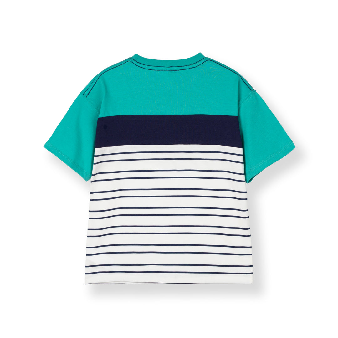 Poney Boys Green Stripes in Style Short Sleeve Tee 2250038