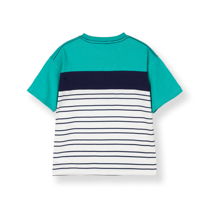 Poney Boys Green Stripes in Style Short Sleeve Tee 2250038