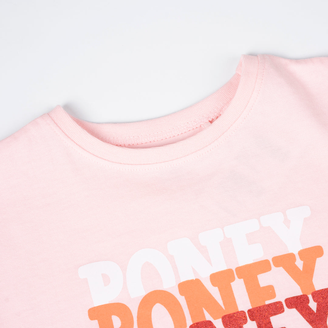 Poney Girls Pink Perfection Poney Logo Short Sleeve Tee