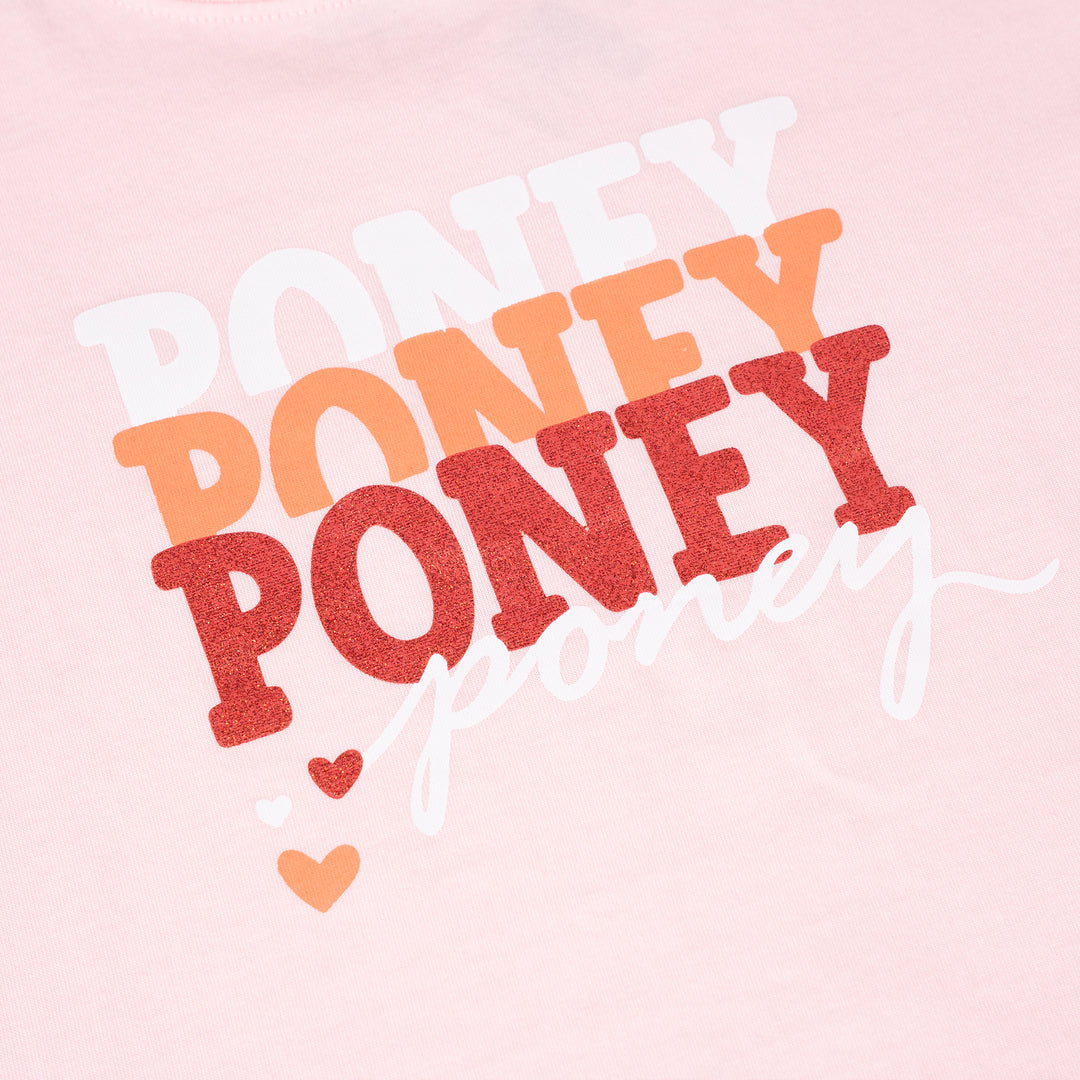 Poney Girls Pink Perfection Poney Logo Short Sleeve Tee