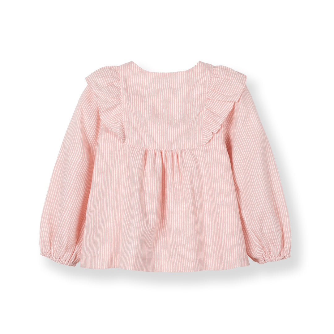 Poney Girls Pink Veiled Rose Long Sleeve Blouse