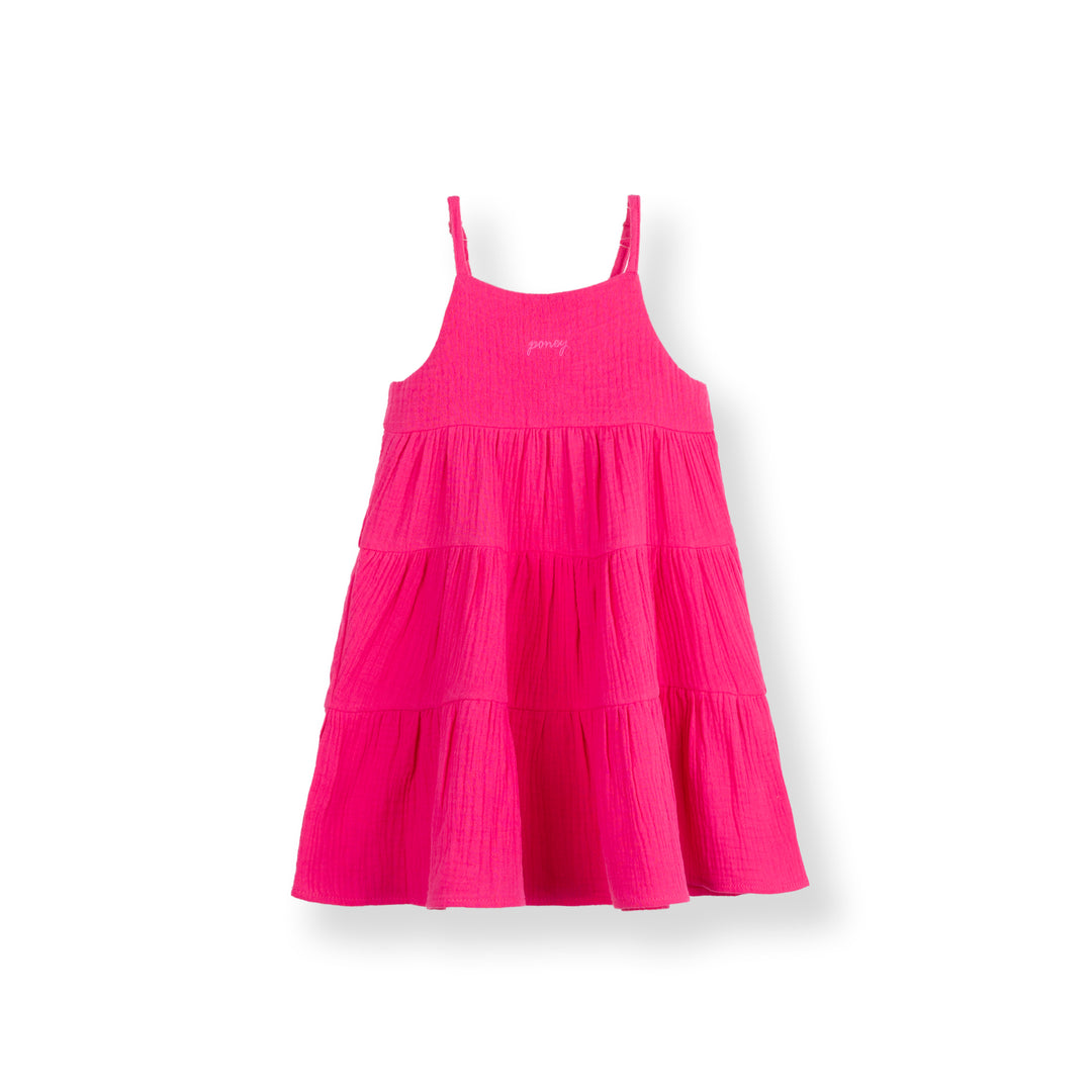 Poney Baby Girls Fuchsia Magenta Sleeveless Midi Dress