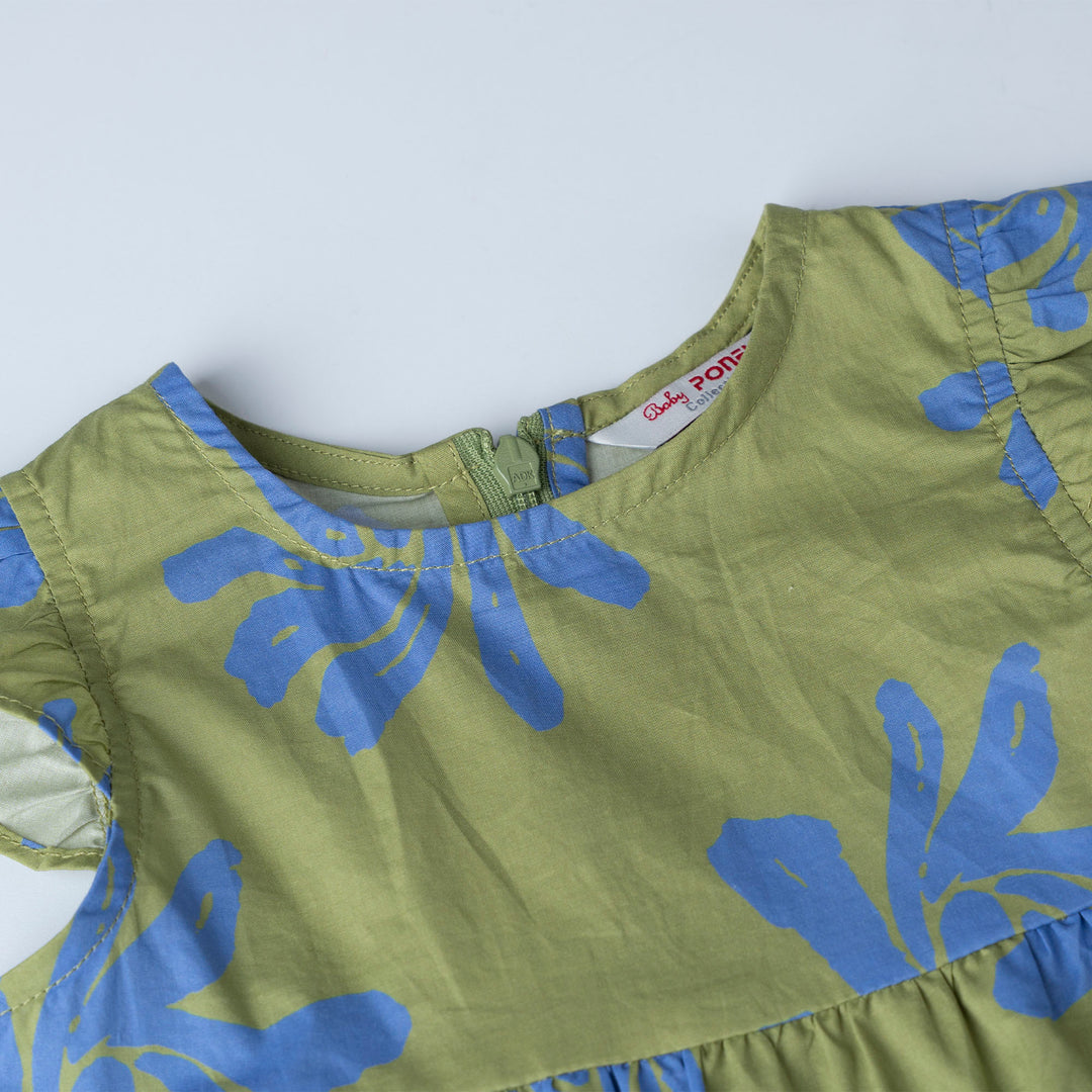 Baby Verdant Ruffle Short Sleeve Midi Dress