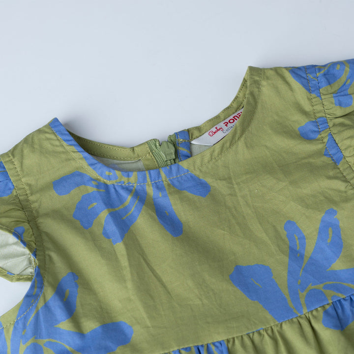 Baby Verdant Ruffle Short Sleeve Midi Dress