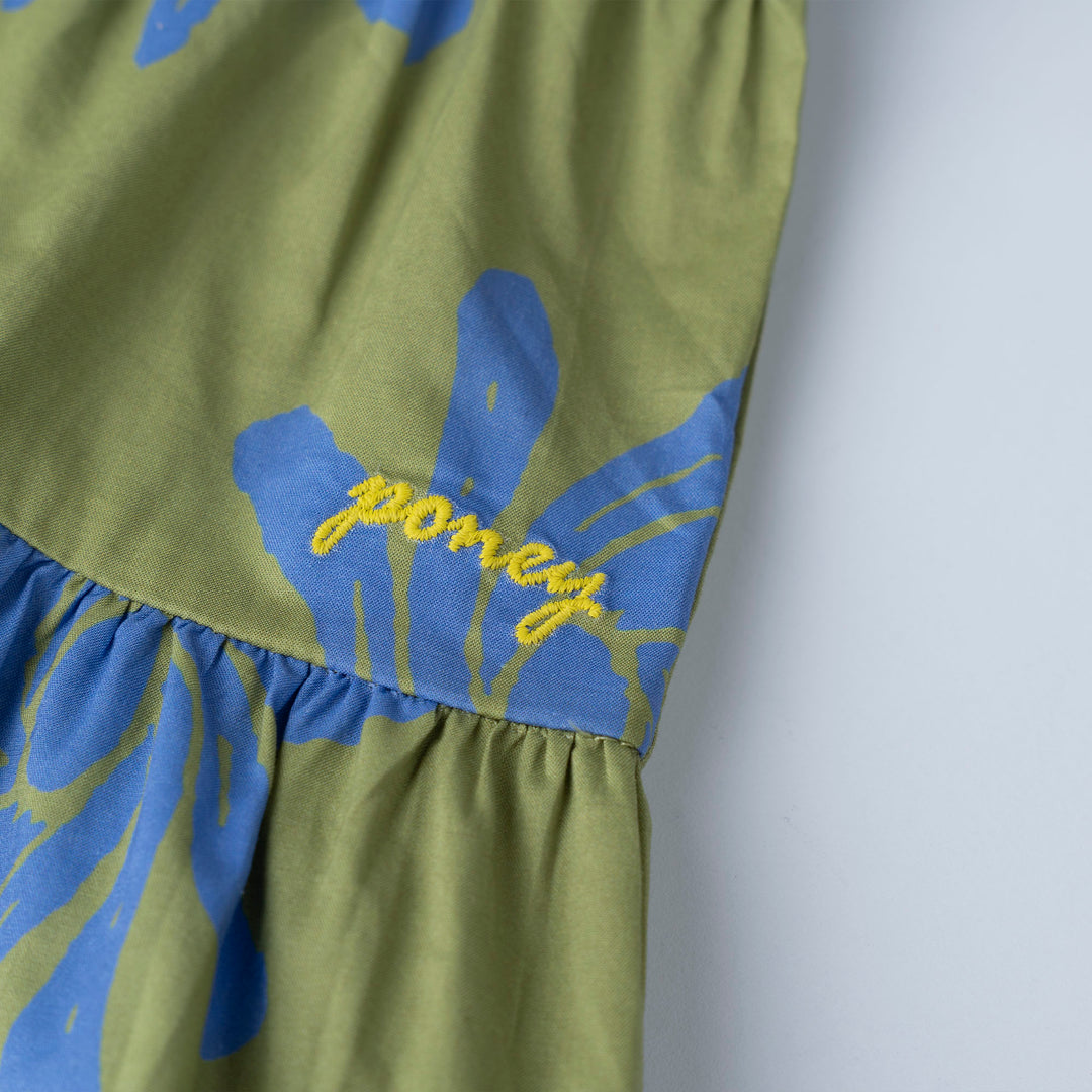 Baby Verdant Ruffle Short Sleeve Midi Dress