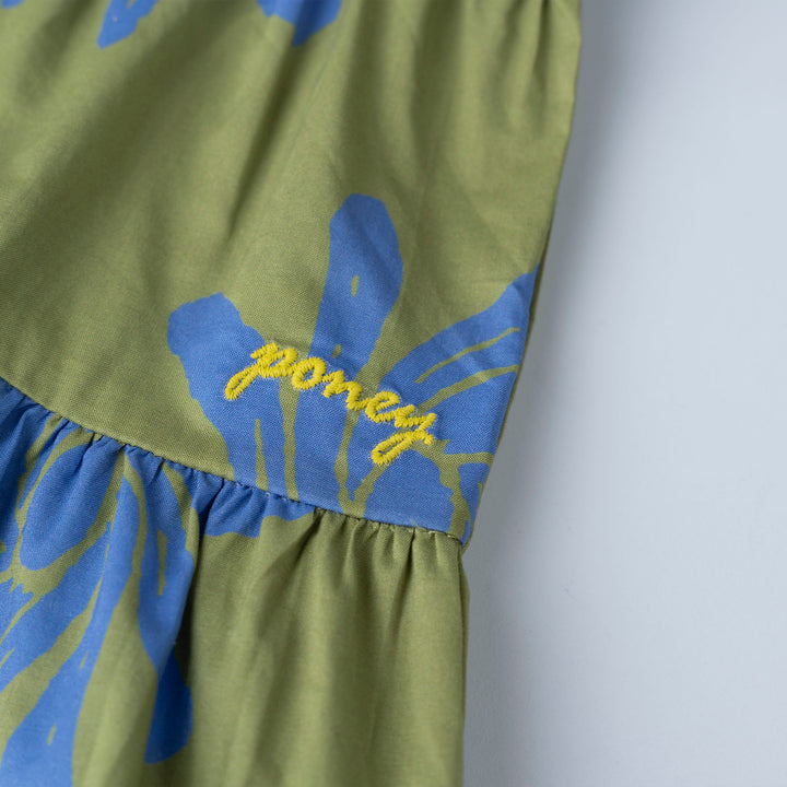 Baby Verdant Ruffle Short Sleeve Midi Dress