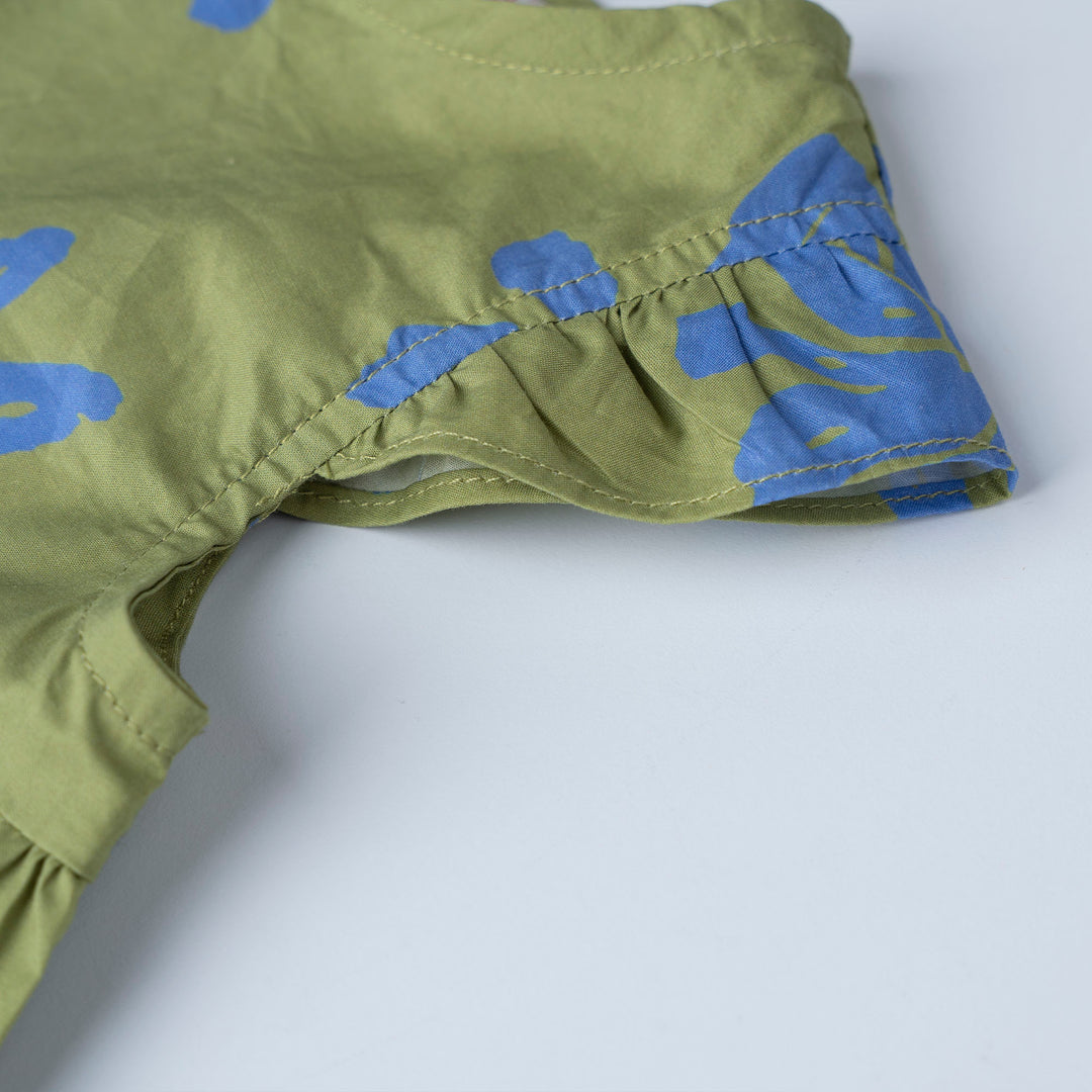 Baby Verdant Ruffle Short Sleeve Midi Dress