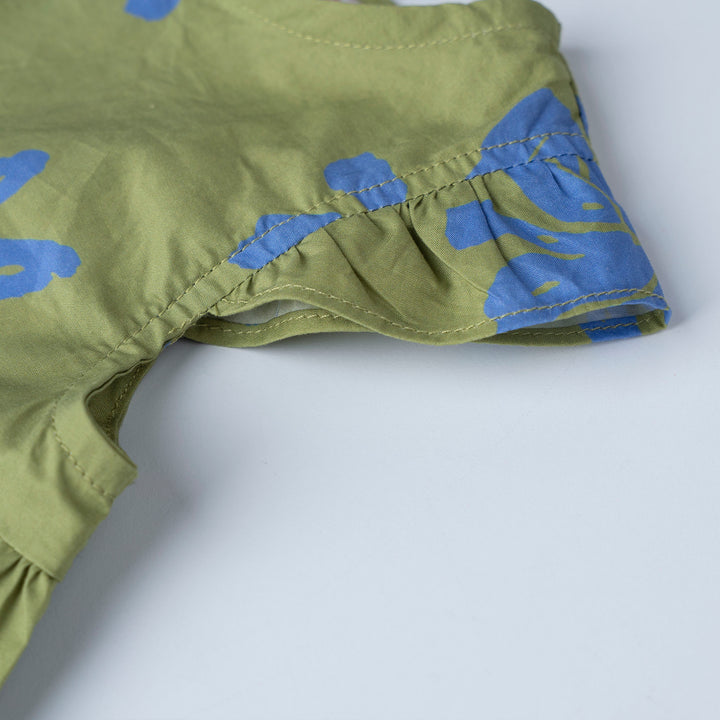 Baby Verdant Ruffle Short Sleeve Midi Dress