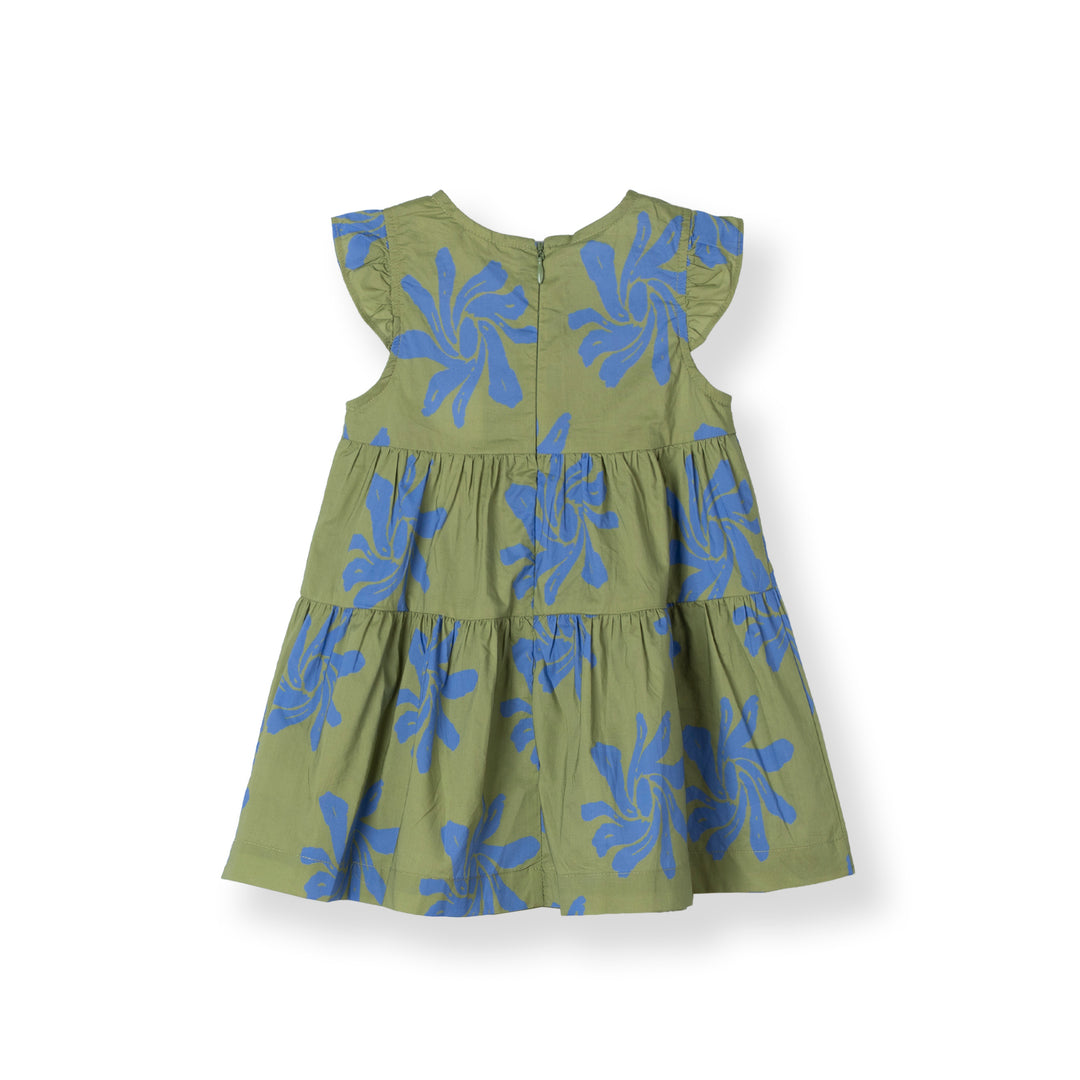 Baby Verdant Ruffle Short Sleeve Midi Dress