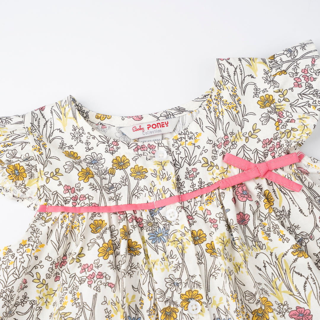 [NEW] Poney Girls Floral 3/4 Sleeve Maxi Dress