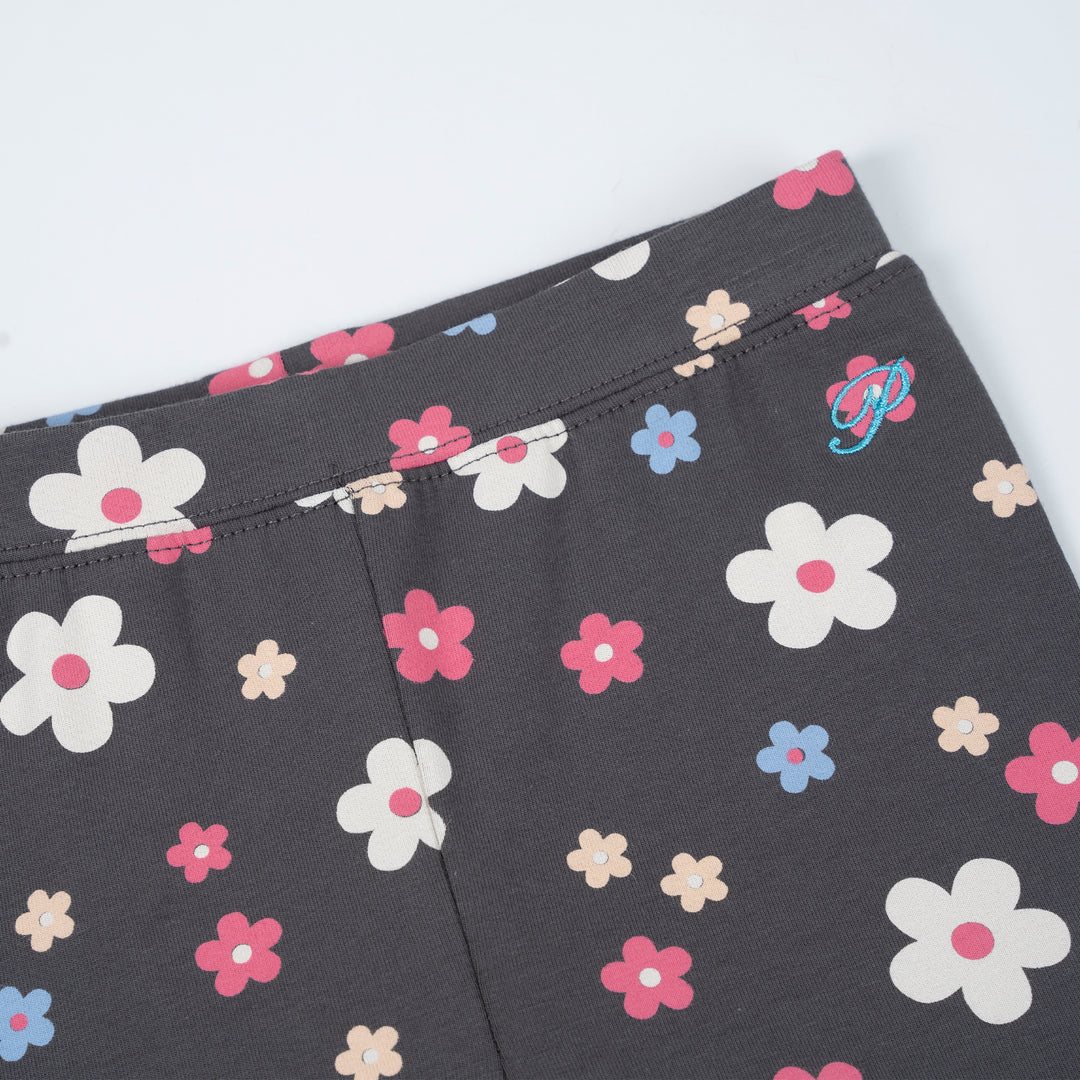 Poney Girls Tiny Blooms Dark Grey Legging