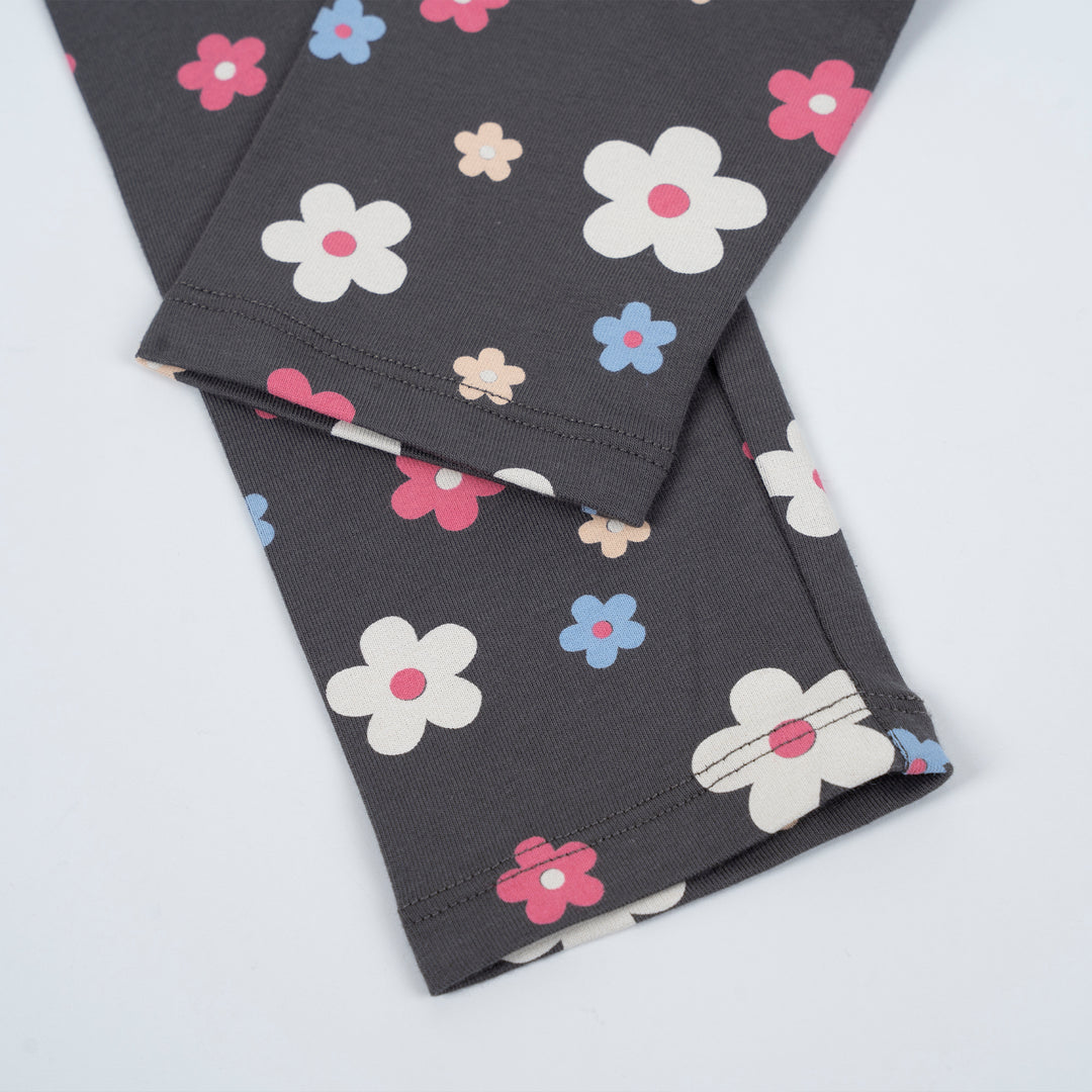 Poney Girls Tiny Blooms Dark Grey Legging