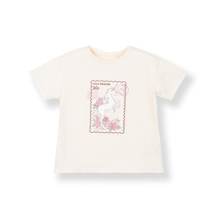 Poney Girls Wild Unicorn Short Sleeve Cream Tee