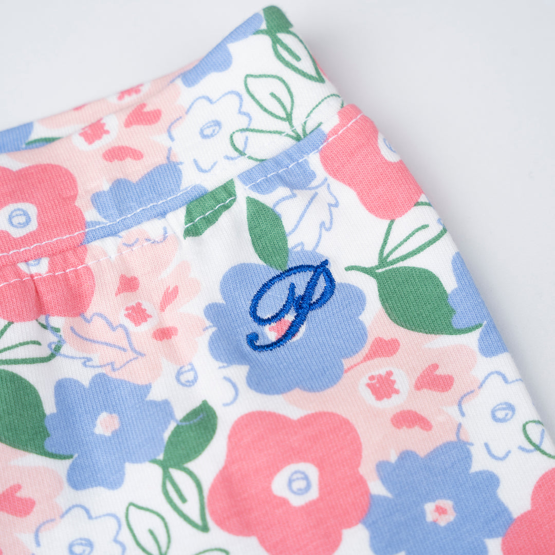Poney Girls White Floral Fantasy Leggings