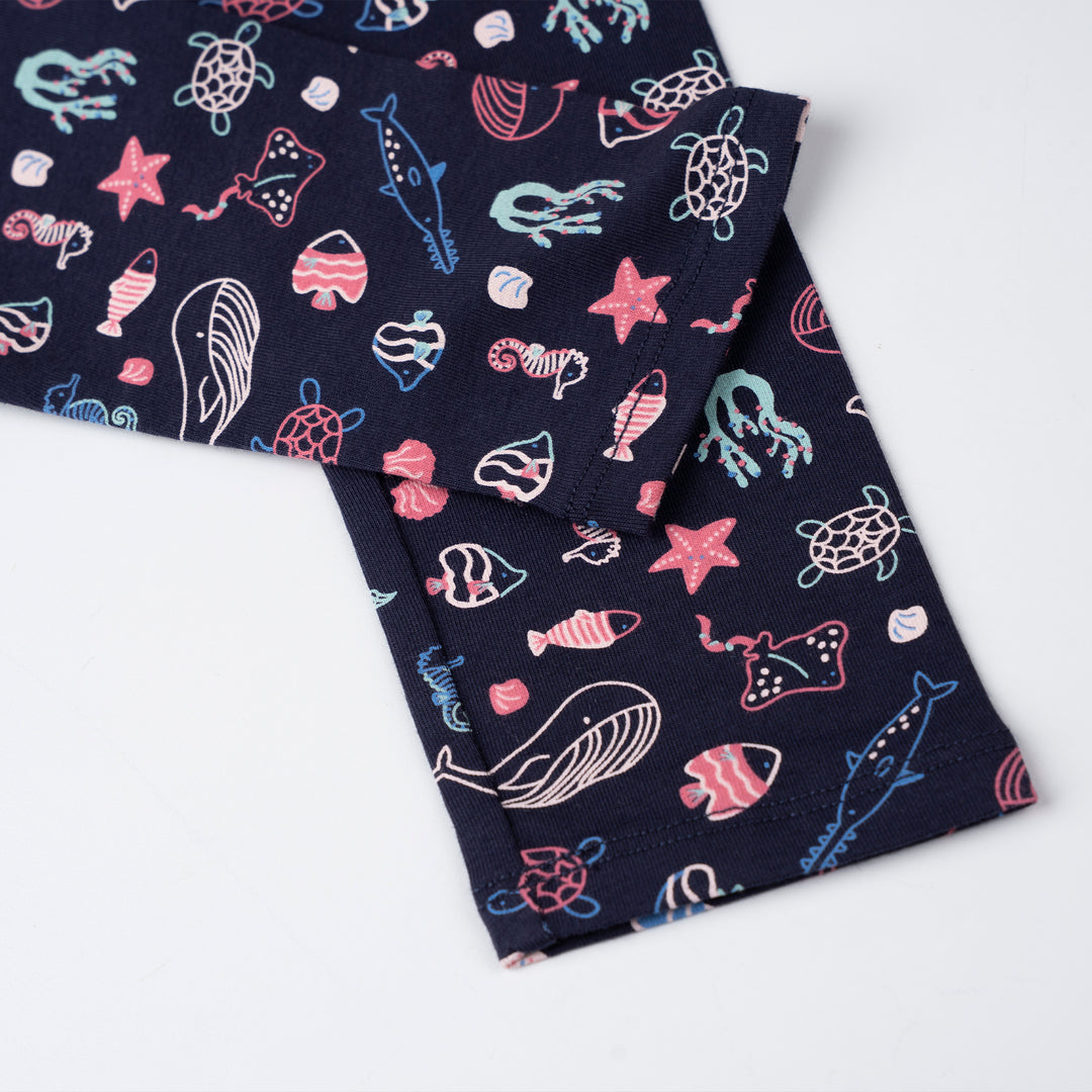 Poney Girls Navy Floral Fantasy Leggings