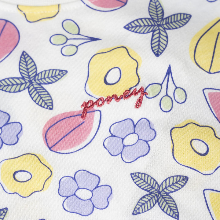Poney Girls White Dreamy Garden Short Sleeve Tee