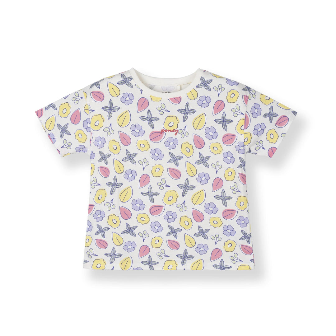 Poney Girls White Dreamy Garden Short Sleeve Tee