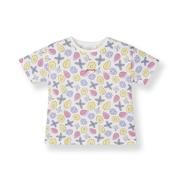 Poney Girls White Dreamy Garden Short Sleeve Tee