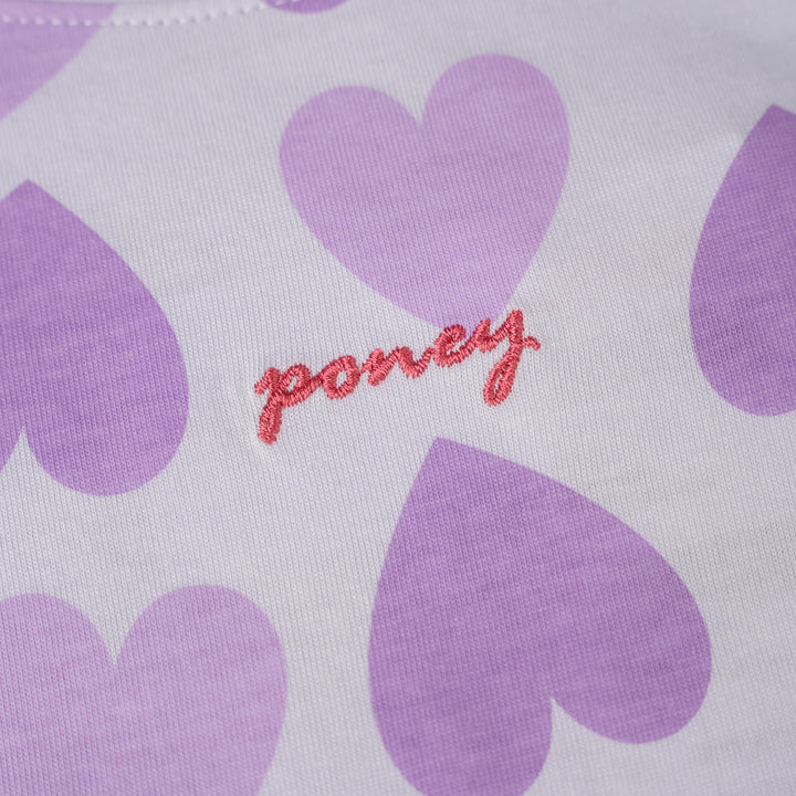 Poney Girls Purple Full Of Loves Short Sleeve Tee