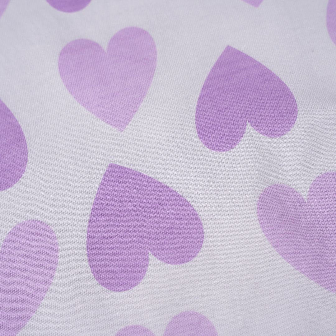 Poney Girls Purple Full Of Loves Short Sleeve Tee