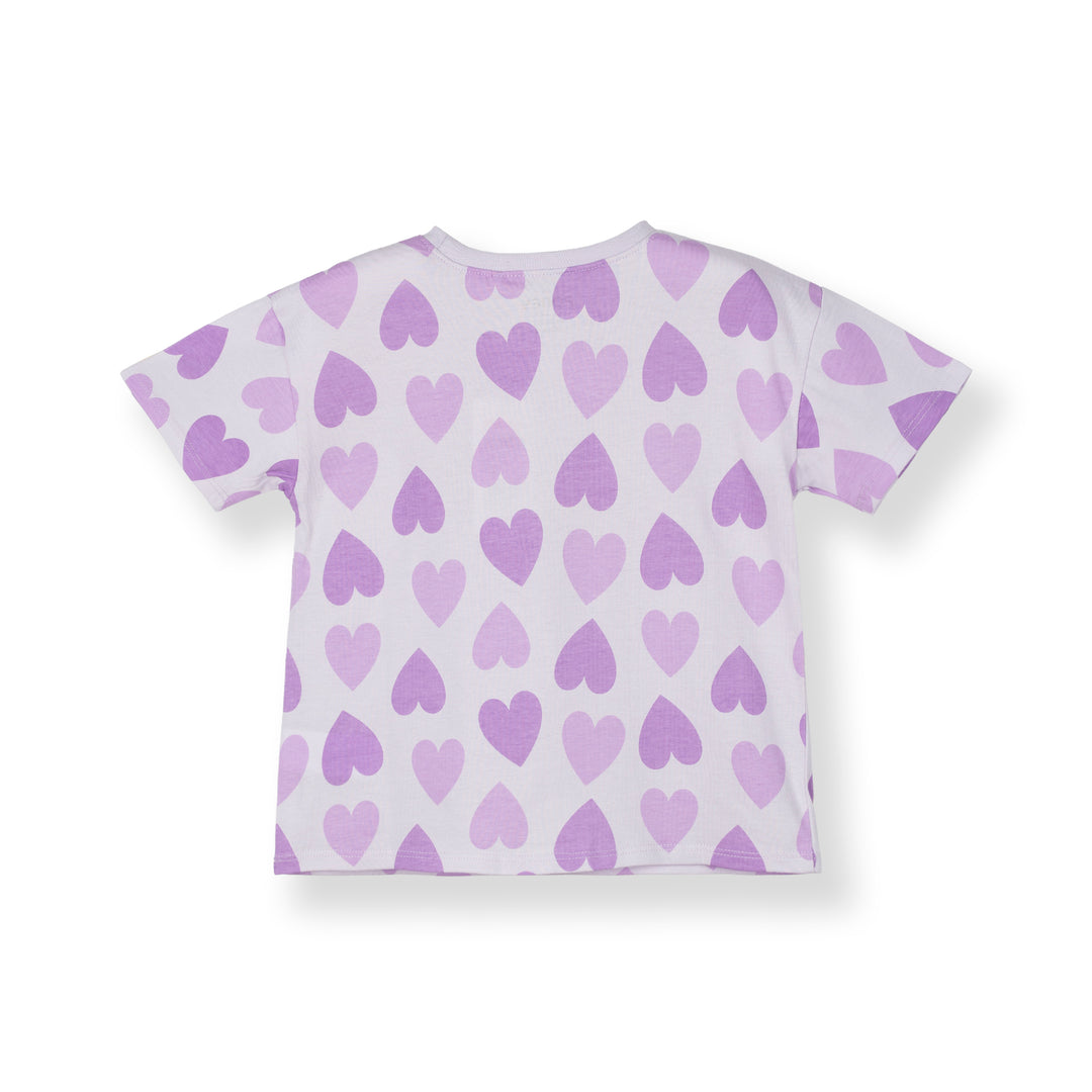 Poney Girls Purple Full Of Loves Short Sleeve Tee