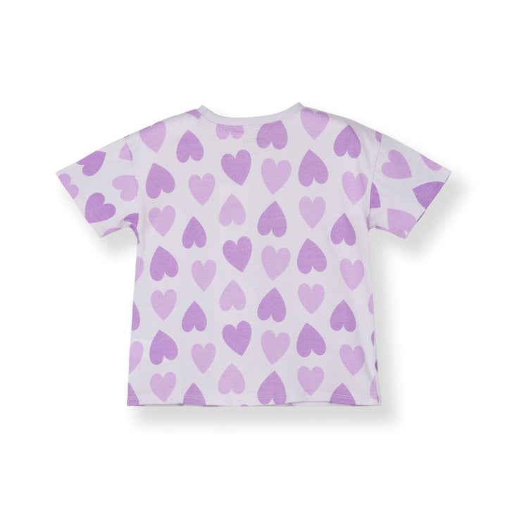 Poney Girls Purple Full Of Loves Short Sleeve Tee