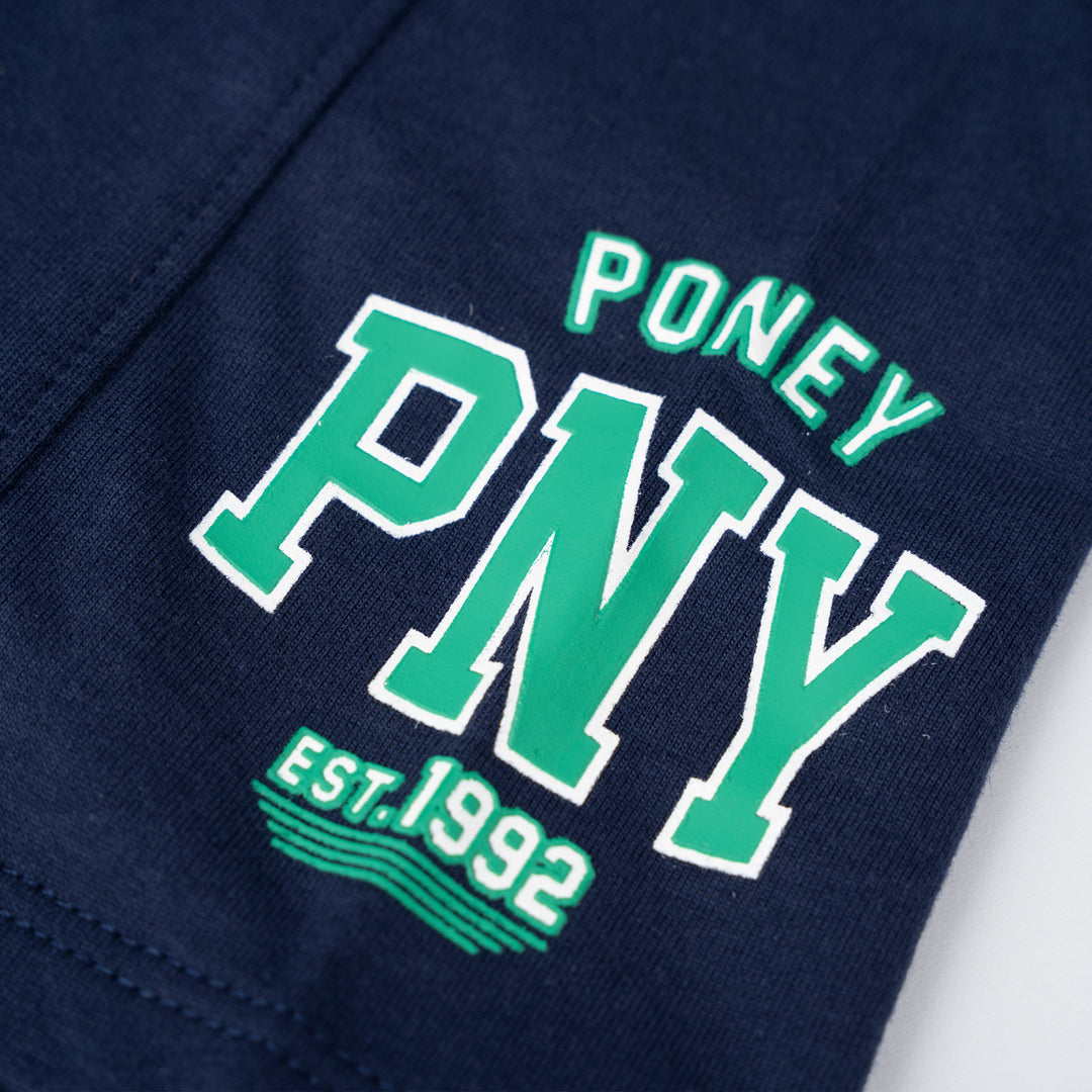 Poney Boys Pageant Blue Navy Poney Logo Bermuda