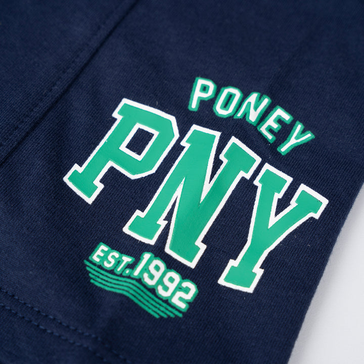 Poney Boys Pageant Blue Navy Poney Logo Bermuda